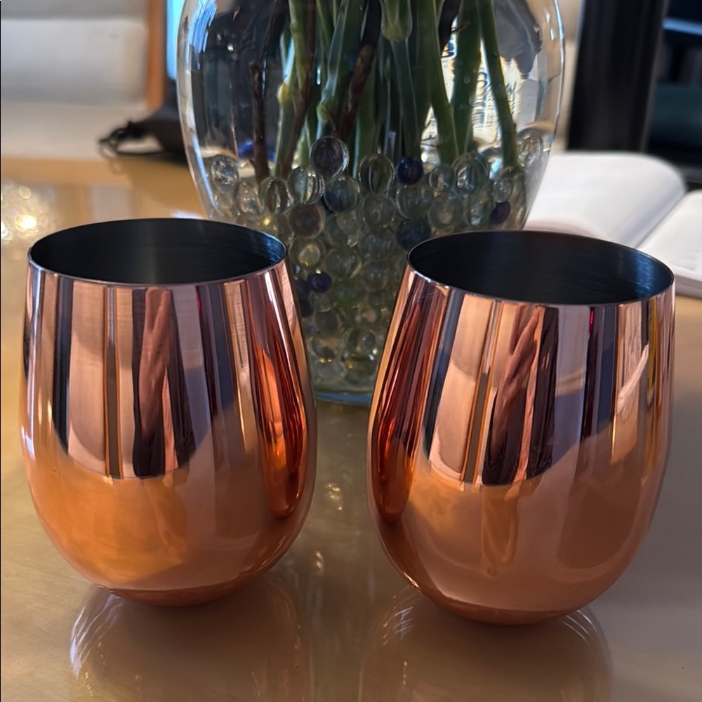Copper Reflective Tumblers Set